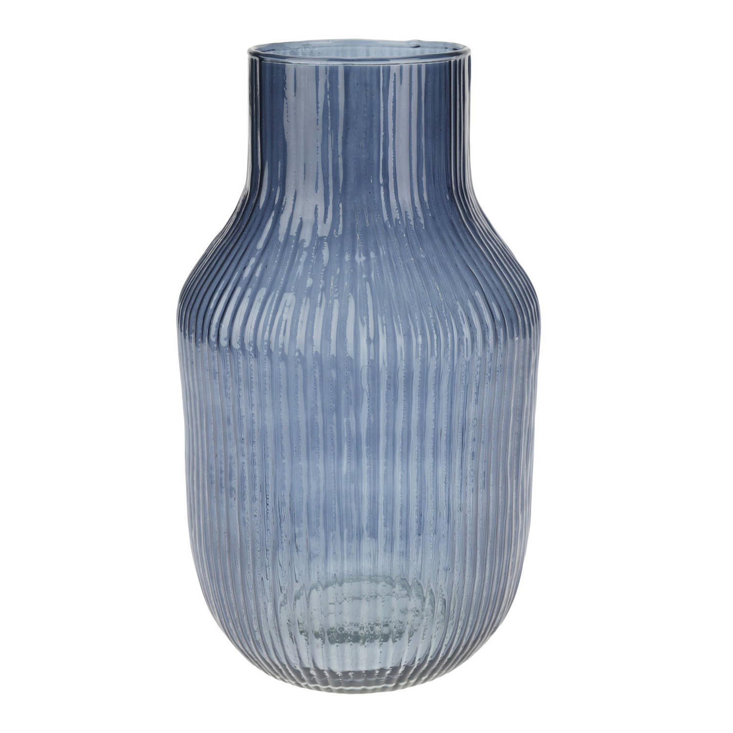 Excellent Houseware glazen vaas-bloemen vazen blauw 12 x 23 cm Vazen
