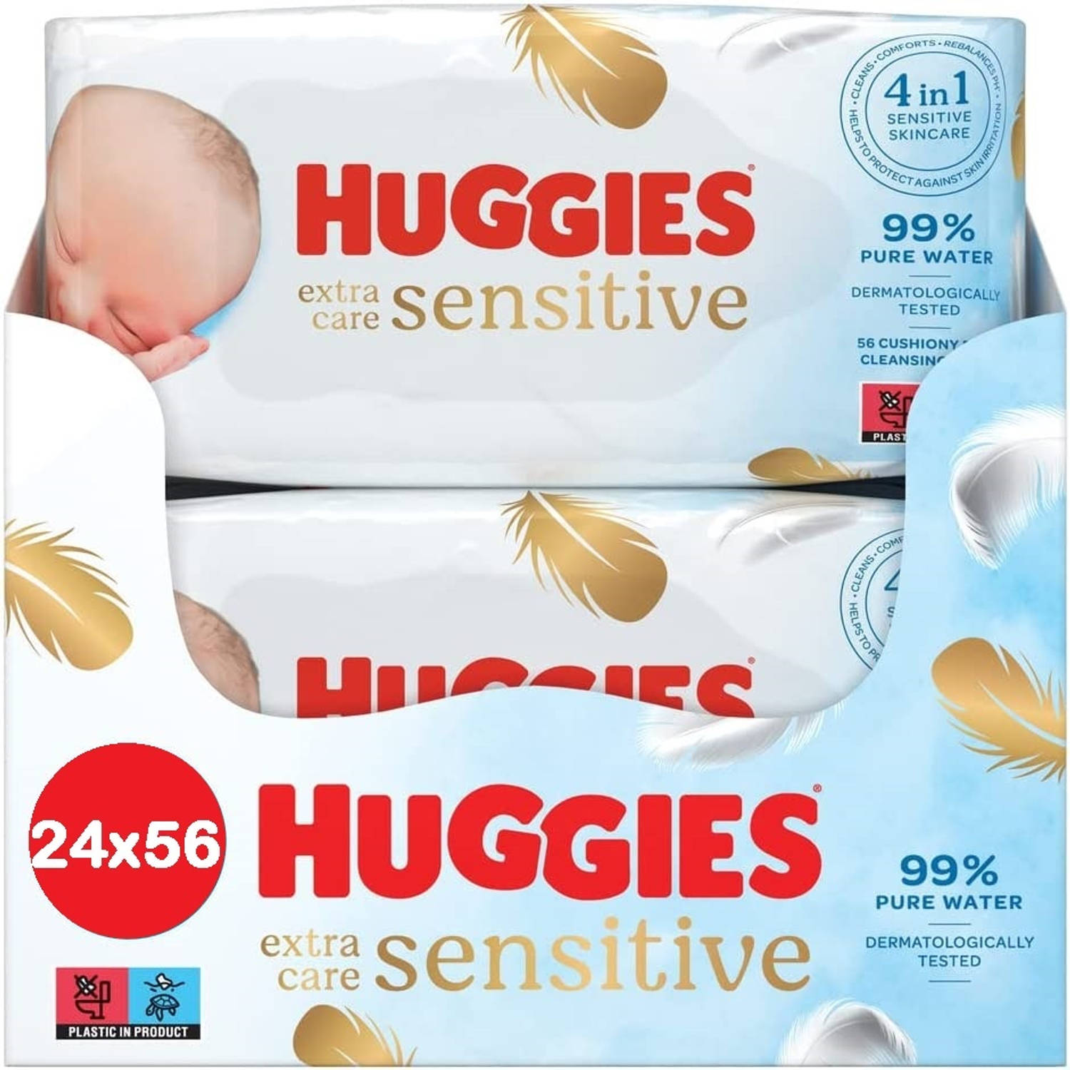 Huggies Extra Care Sensitive Billendoekjes 1344 babydoekjes 24 x 56