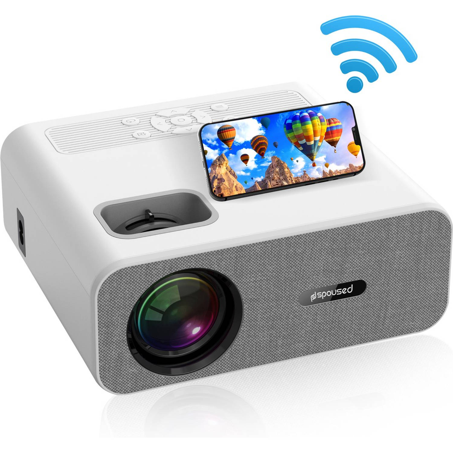 Spoused Beamer Full-HD 7000 Lumen Streamen Vanaf Je Telefoon Met WiFi Mini Beamer