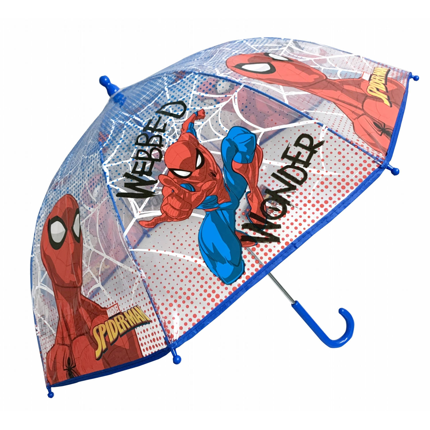 Spiderman jongens paraplu 45 cm tranparant