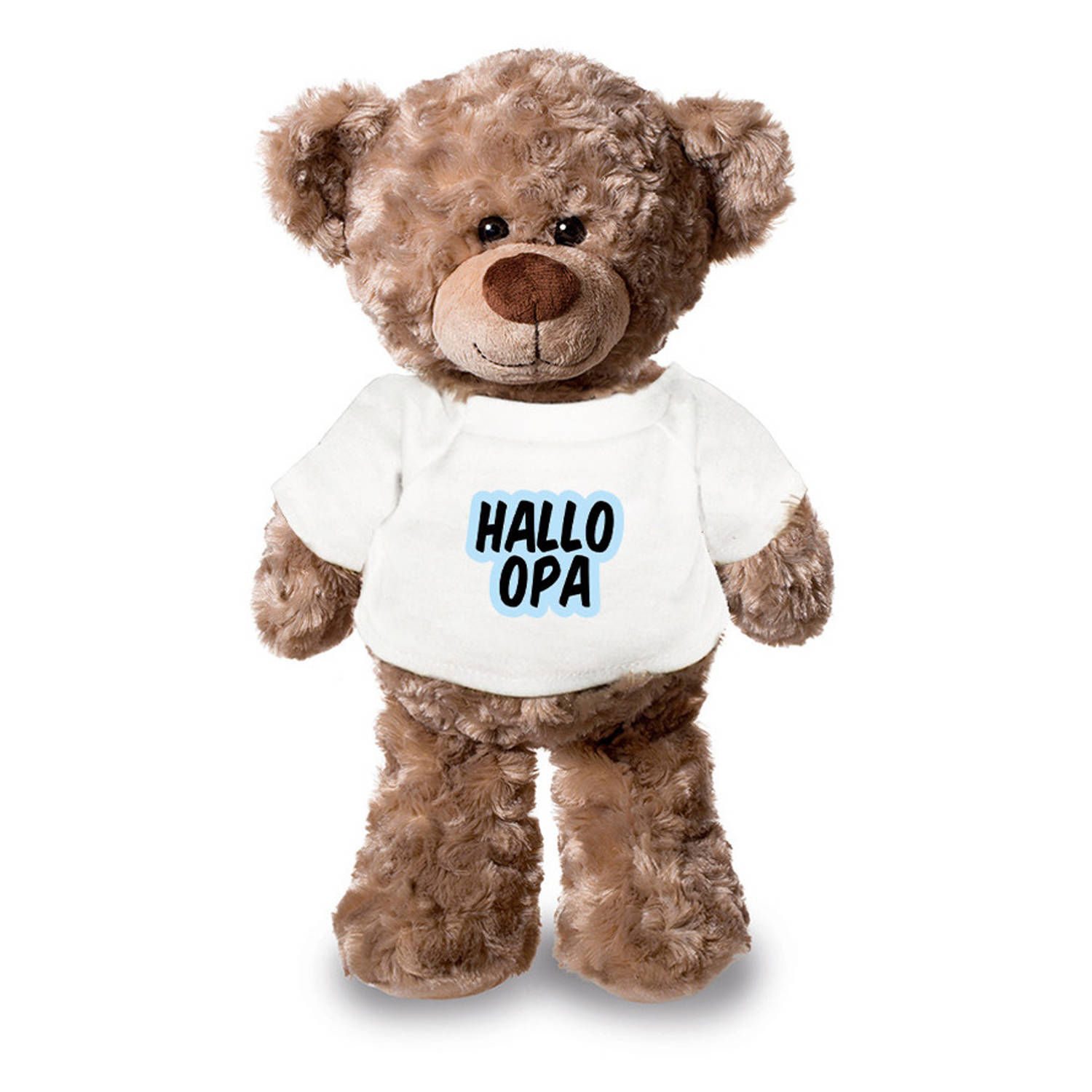 Hallo opa aankondiging jongen pluche teddybeer knuffel 24 cm Knuffeldier