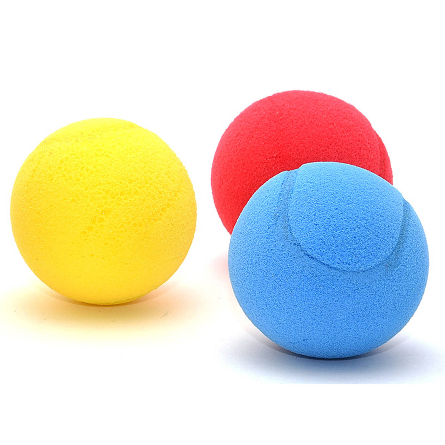 Soft foam ballen set van 3x stuks gekleurd 6.5 cm speelgoed Tennisballen