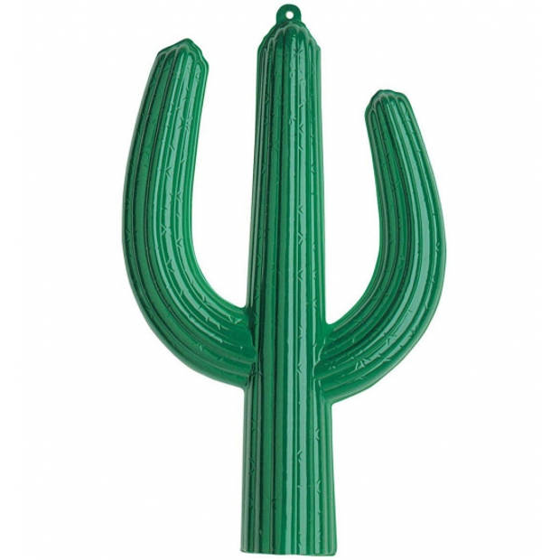 2x stuks PVC Mexicaanse thema decoratie 3D cactus 62 x 37 cm - Feestdecoratievoorwerp