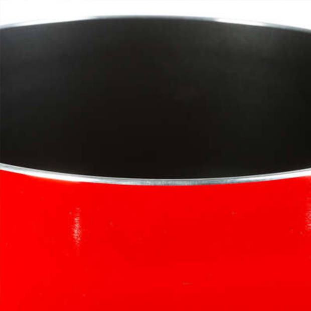 Steelpan/sauspan - Inductie - aluminium - rood/zwart - dia 18 cm - Steelpannen