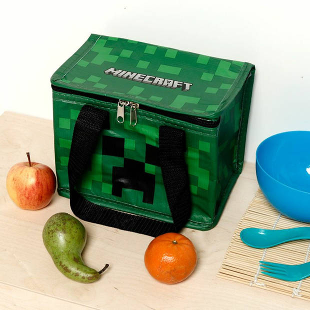 Kleine lunch koeltas - Minecraft print - 21 x 15 x 14 cm - 4,4 liter - Koeltas