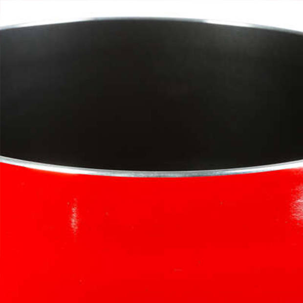 Steelpan/sauspan - Inductie - aluminium - rood/zwart - dia 20 cm - Steelpannen