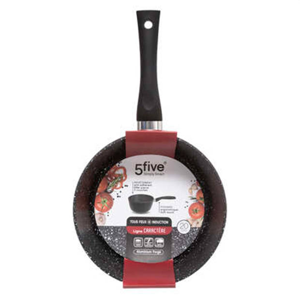 Steelpan/sauspan - Alle kookplaten geschikt - zwart - dia 20 cm - Steelpannen