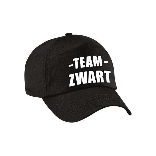 Team zwart pet volwassenen voor sportdag - Verkleedhoofddeksels