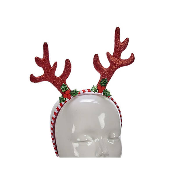 Krist+ kerst diadeem/haarband rendier gewei 24 cm - Verkleedattributen