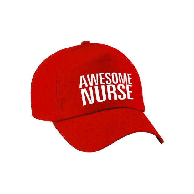 Awesome nurse pet / cap rood voor dames - Geweldige zuster / verpleegkundige cadeau - Verkleedhoofddeksels