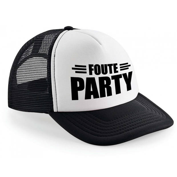 Bellatio Decorations foute party snapback/cap - zwart/wit - pet - dames/heren - feestkleding - Verkleedhoofddeksels