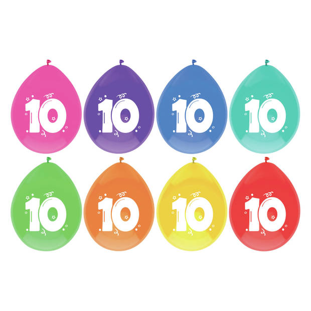 Leeftijd verjaardag thema 10 jaar pakket ballonnen/vlaggetjes - Feestpakketten