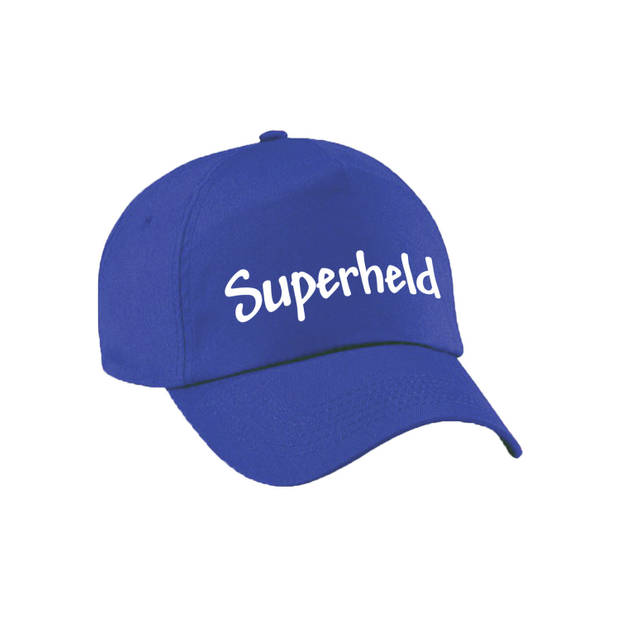 Superheld verkleed pet blauw kinderen - Verkleedhoofddeksels