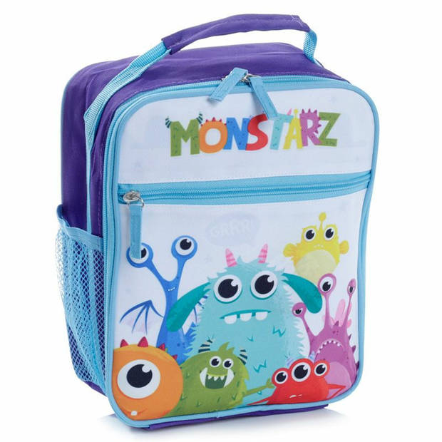 2x Stuks Draagbare lunch koeltas Monstarz print 21 x 11 x 25 cm - 5.8 L - Koeltas