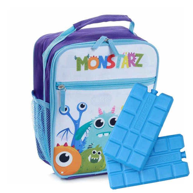 Puckator Draagbare lunch koeltas met 2x koelelement - Monstarz print - 5,8 liter - Koeltas