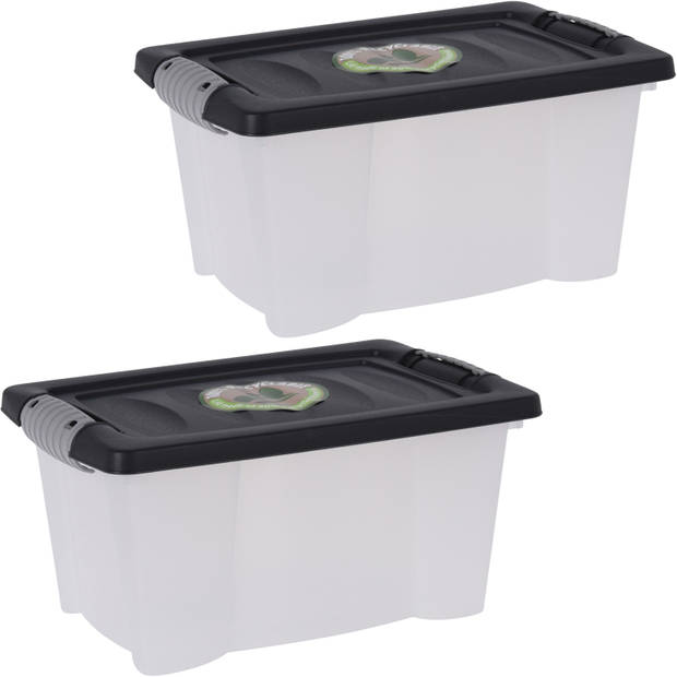 3x Stuks Opbergdozen/organizers met deksel - kunststof - 9 Liter - Opbergbox