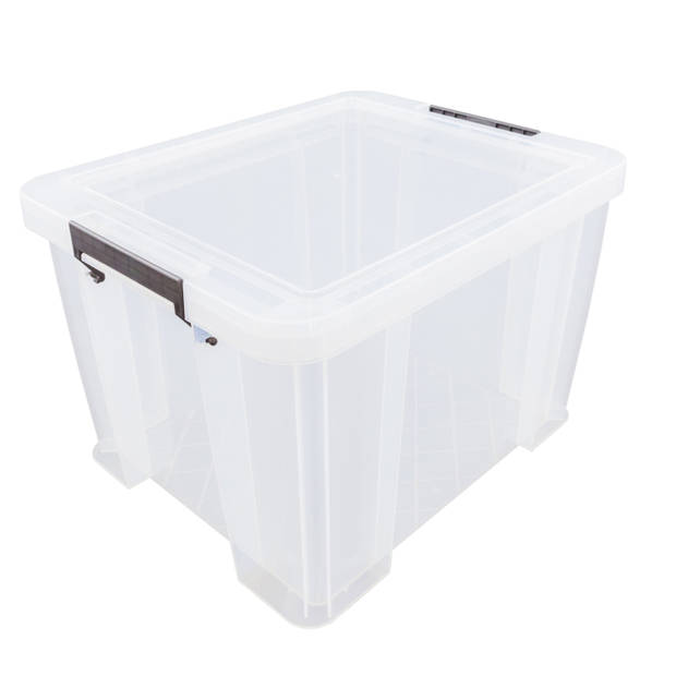 2x stuks Allstore opbergbox - 36 liter - Transparant - 47 x 38 x 31 cm - Opbergbox