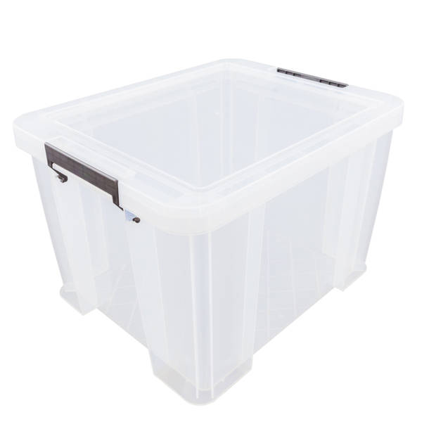 2x stuks Allstore opbergboxen - 48 liter - Transparant - 49 x 44 x 31 cm - Opbergbox