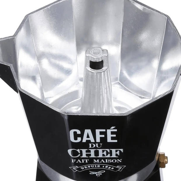 Secret de Gourmet Moka pot/percolator - aluminium - 300 ml - zwart - Percolators