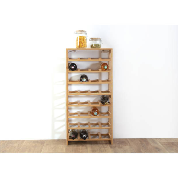 Wijnrek/flessenrek 8 lagen - bamboe hout - 45 x 24 x 89 cm - Wijnrekken
