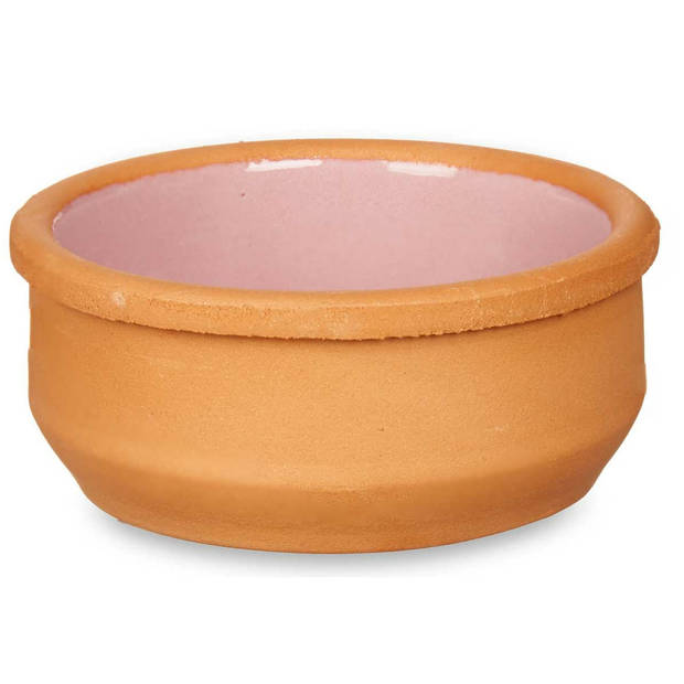 Set 6x tapas/creme brulee serveer schaaltjes terracotta/roze 8x4 cm - Snack en tapasschalen