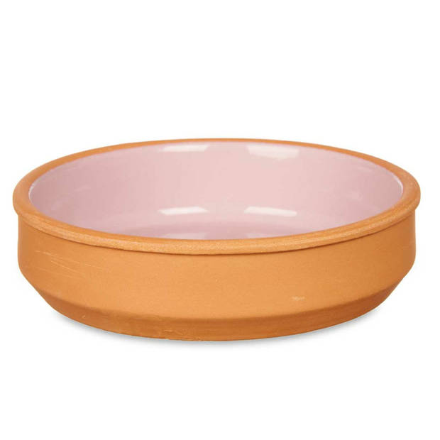 Set 8x tapas/creme brulee serveer schaaltjes terracotta/roze 16x4 cm - Snack en tapasschalen