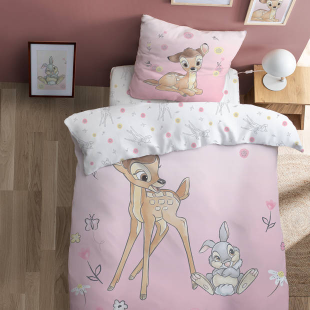 Disney Bambi Dekbedovertrek Flower - Eenpersoons - 140 x 200 cm - Katoen