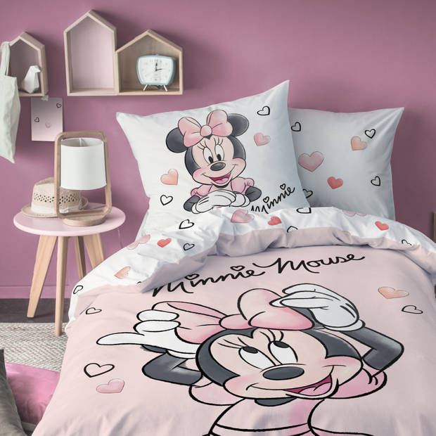 Disney Minnie Mouse Dekbedovertrek Smile - Eenpersoons - 140 x 200 cm - Katoen
