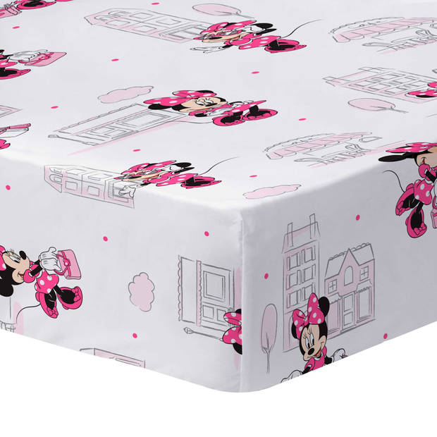 Disney Minnie Mouse Hoeslaken, Shopping - Eenpersoons - 90 x 190/200 cm - Katoen