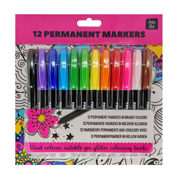 12 heldere permanent markers