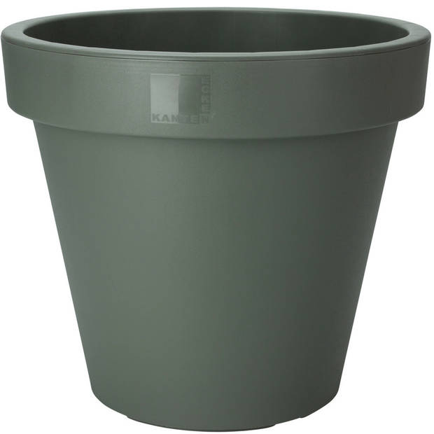 Pro Garden Plantenpot/bloempot - 2x - Tuin buiten - kunststof - donkergroen - D40 cm - Plantenpotten