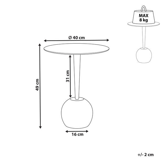 Beliani EUCLA - Bijzettafel-Wit-Aluminium