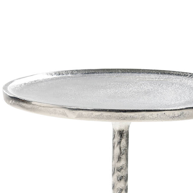 Beliani MEDA - Bijzettafel-Zilver-Aluminium