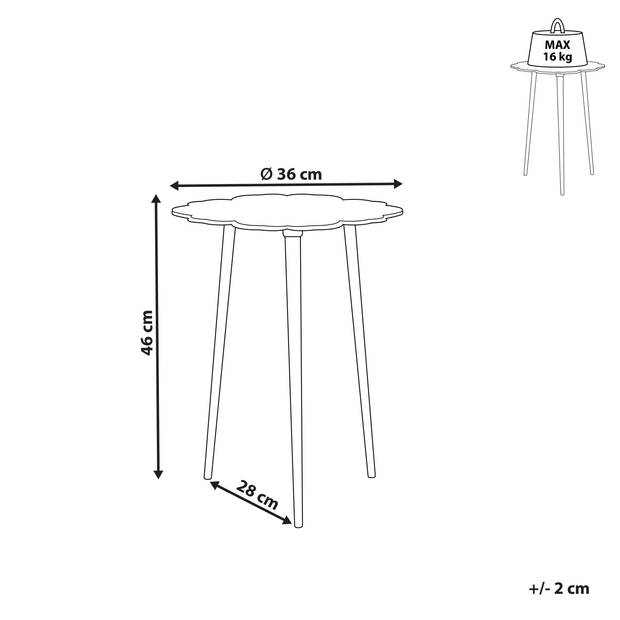 Beliani PUHOI - Bijzettafel-Zilver-Aluminium