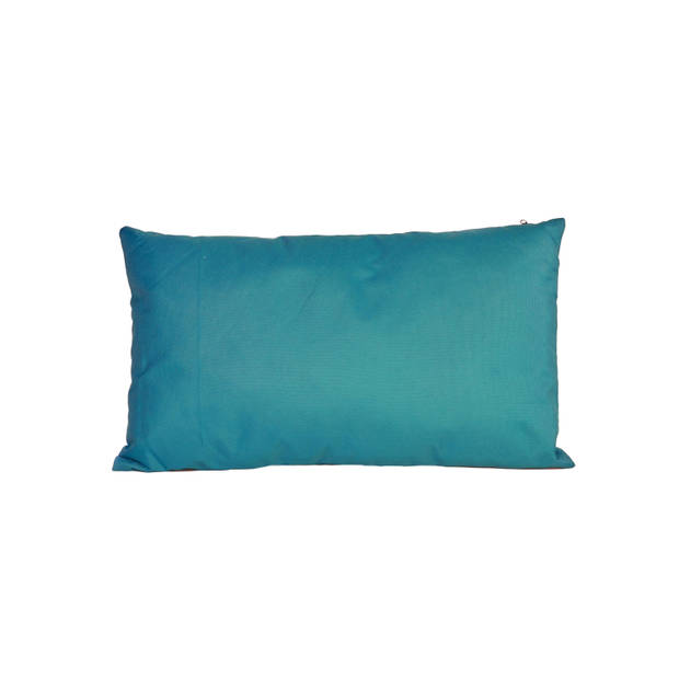Bank/sier kussens voor binnen en buiten in de kleur petrol blauw 30 x 50 cm - Sierkussens