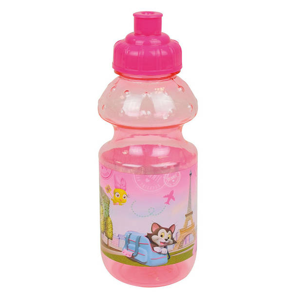 Disney Minnie MouseA drinkfles/drinkbeker/bidon met drinktuitje - roze - kunststof - 350 ml - Schoolbekers