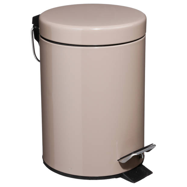 5Five Badkamer accessoires set - taupe - pedaalemmer/wc-borstel - Badkameraccessoireset