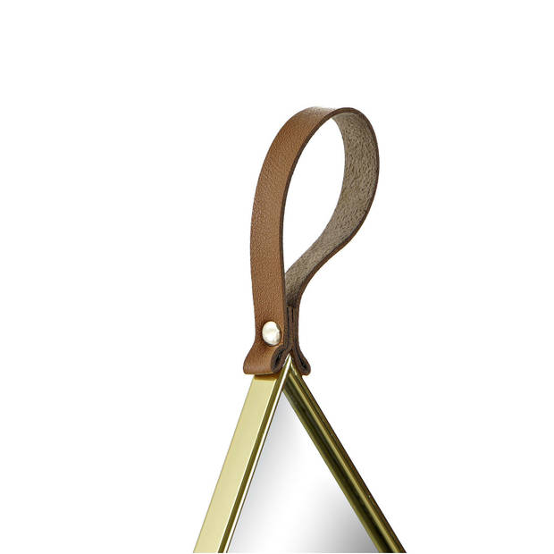 Items Spiegel/wandspiegel - druppel - goud kleur rand - D27 x H46 cm - Spiegels