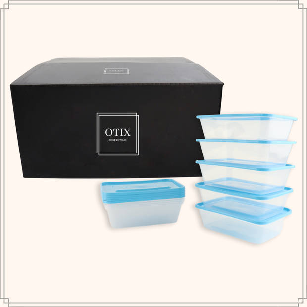 OTIX Meal prep bakjes - Vershoudbakjes - Diepvriesbakjes - 20 stuks - 600 ml - Blauw