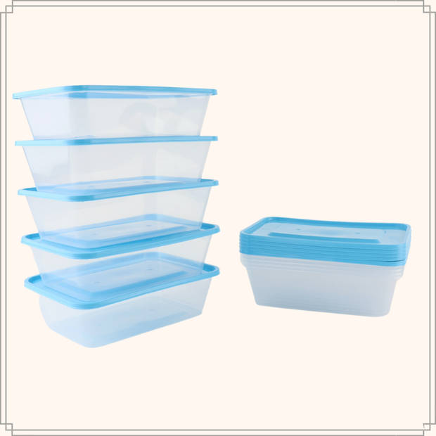 OTIX Meal prep bakjes - Vershoudbakjes - Diepvriesbakjes - 20 stuks - 600 ml - Blauw