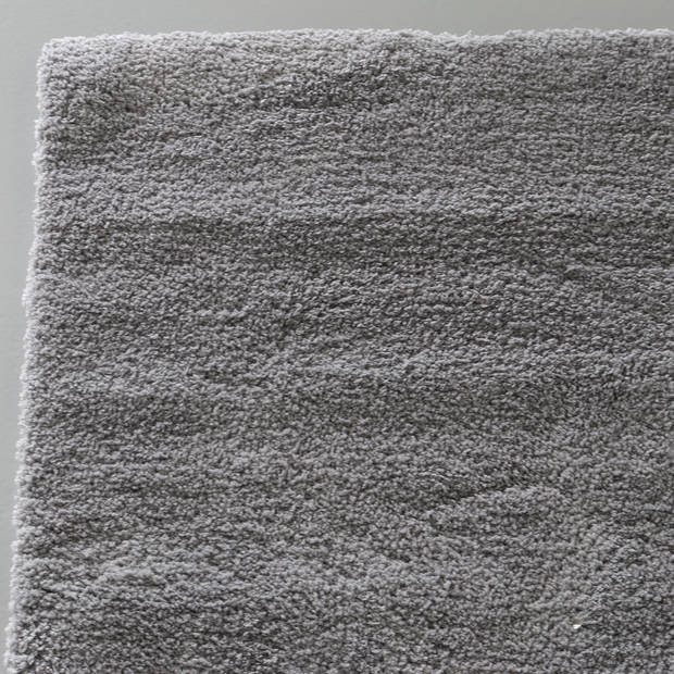 Vloerkleed rechthoek 160x230cm grijs hoogpolig tapijt Darcio fluffy vloerkleed