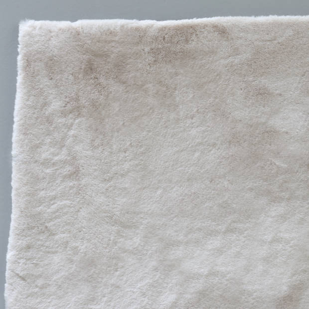 Vloerkleed rechthoek 120x160cm crème wit hoogpolig tapijt Liv fluffy vloerkleed