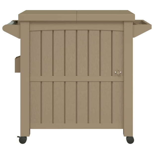 The Living Store Serveerwagen IJsemmer 80L - Polypropeen - 102x46x86.5cm - Lichtbruin