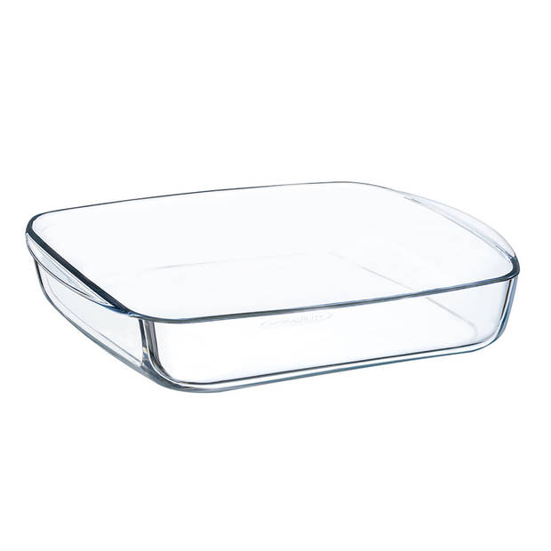 Serveerschaal Ô Cuisine Vierkant 25 x 22 x 5 cm Transparant Glas (6 Stuks)