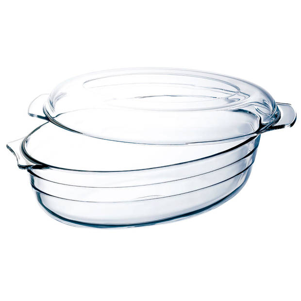 Serveerschaal Ô Cuisine Ocuisine Vidrio Met deksel 3 L 1,1 L Transparant Glas 3 Stuks