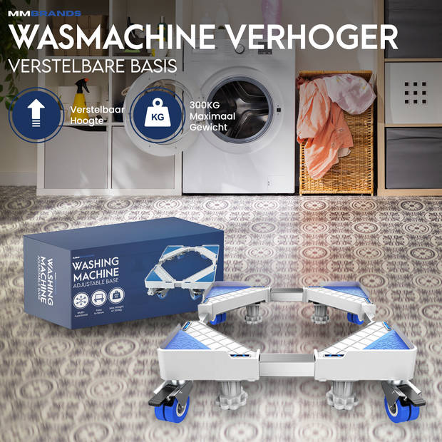 MM Brands Wasmachine Verhoger - Meubelroller - Meubelverplaatser - Met 4 wielen
