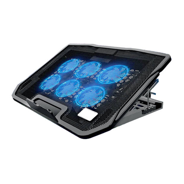 MM Brands Laptop Cooler en Verhoger - Standaard Met Cooling Pad - 6 Ventilatoren