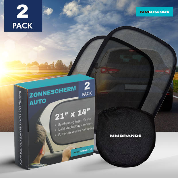 MM Brands Zonnescherm Auto – Zijruit - Baby & Kind – Zon + UV Raam Wering