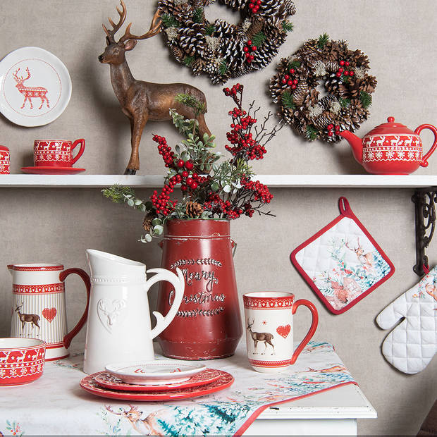 HAES DECO - Set van 2 Sierkussenhoezen - 40x40 cm - 100% Katoen - Dearly Christmas