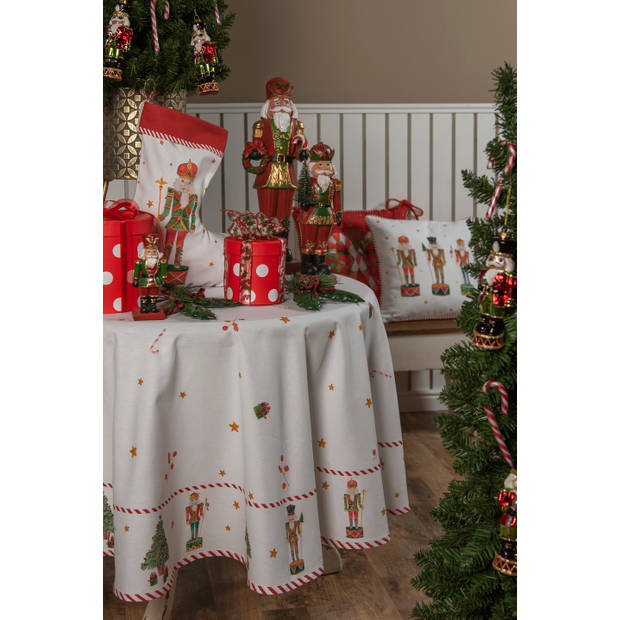 HAES DECO - Rechthoekig Tafellaken - 150x250 cm - 100% Katoen - Happy Little Christmas